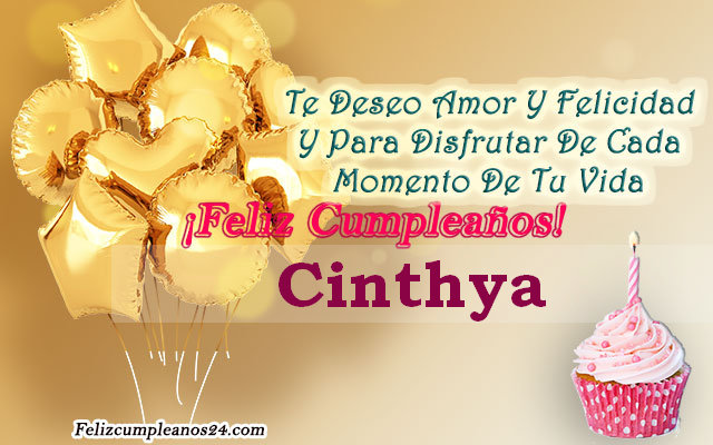 Tarjetas para desear feliz cumpleaños Cinthya - Feliz Cumpleaños Cinthya Tarjetas De Felicitaciones E Imágenes