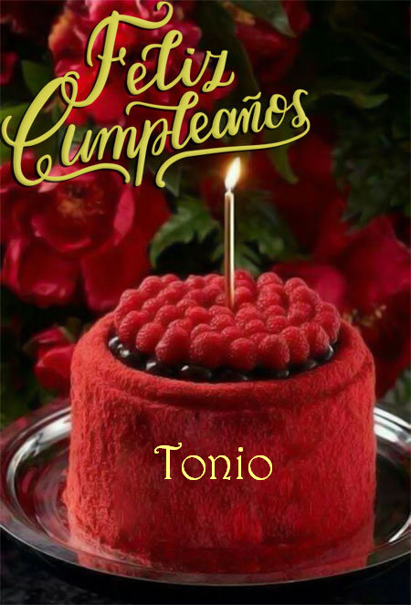Imágenes de pastel de Cumpleaños para Tonio - Feliz Cumpleaños Tonio. Tarjetas De Felicitaciones E Imágenes
