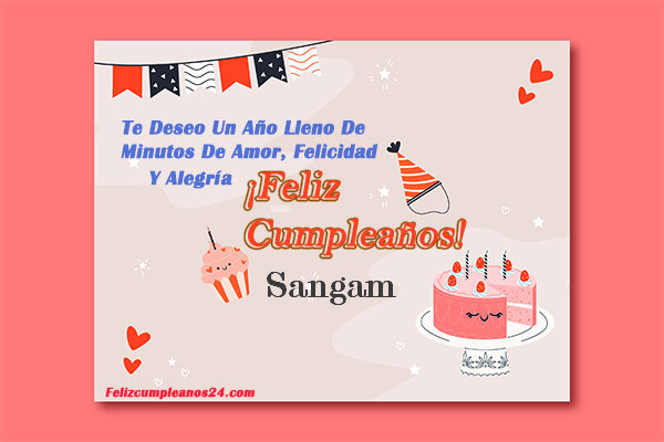 tarjetas Feliz Cumpleaños para ti Sangam - Feliz Cumpleaños Sangam. Tarjetas De Felicitaciones E Imágenes