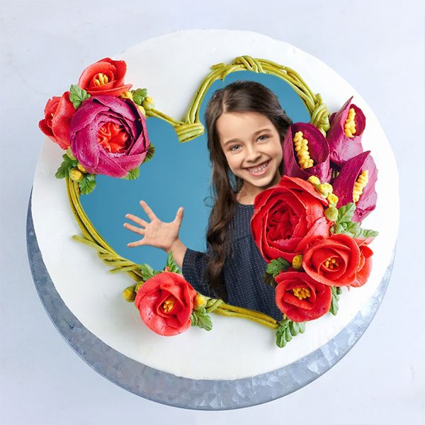 cake 13 - Foto En Pastel De Cumpleaños En Forma De Corazón En Línea