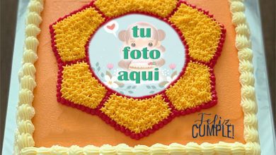cake 15 390x220 - Feliz Cumpleaños Pastel Girasol Marcos De Fotos