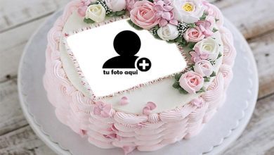 cake 8 390x220 - Pastel De Cumpleaños Flor Con Foto
