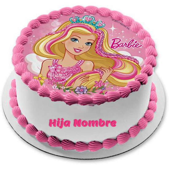 cake B11 - Feliz Cumpleanos Hija Agregar Nombre En Barbie Torta