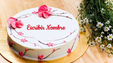 cake B13 390x220 - Escribir Nombre En Feliz Cumpleaños Extrafino Flores Torta