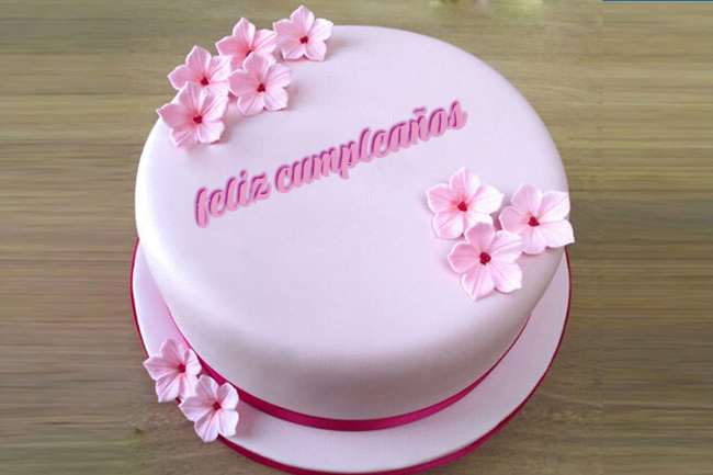 cake B16 - Escribe Un Saludo En El Pastel De Cumpleaños Rosa