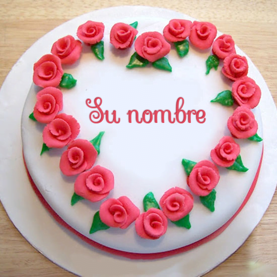 cake B20 - Escriba El Nombre En El Pastel De Cumpleaños Del Corazón