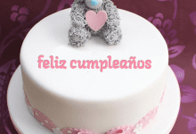 cake B21 220x150 - Pastel De Cumpleaños De Peluche Con Nombre Y Saludos