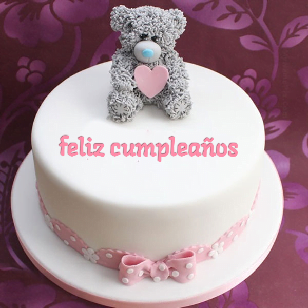 cake B21 - Pastel De Cumpleaños De Peluche Con Nombre Y Saludos