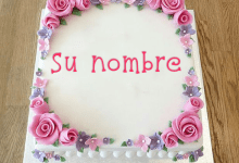cake B22 220x150 - Escribe Un Saludo En Las Rosas Del Pastel De Cumpleaños
