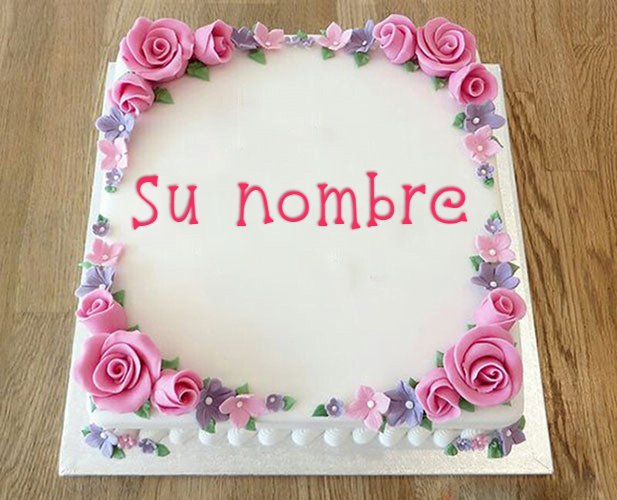 cake B22 - Escribe Un Saludo En Las Rosas Del Pastel De Cumpleaños