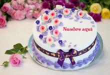 cake B25 220x150 - Tarta De Cumpleaños Rosas Con Nombre