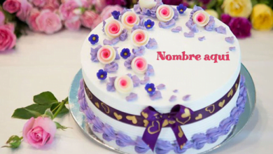 cake B25 390x220 - Tarta De Cumpleaños Rosas Con Nombre