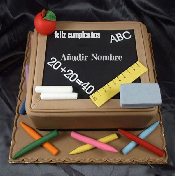 cake B28 - Pastel De Feliz Cumpleaños Para Profesor Con Nombre