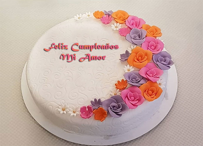 cake B29 - Último Pastel De Cumpleaños De Flores Por Edición De Nombre