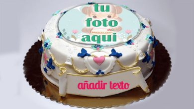 torta texto 1 1 390x220 - Marco De Fotos De Pastel De Feliz Cumpleaños Con Nombre