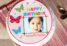 torta texto 13 220x150 - Pastel De Feliz Cumpleaños Con Nombre Y Foto Editor En Línea