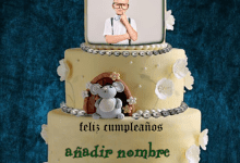 torta texto 14 220x150 - Pastel De Feliz Cumpleaños Para Niños Con Nombre Y Edición De Fotos