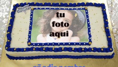 torta texto 26 390x220 - agregar nombre y foto en el pastel azul