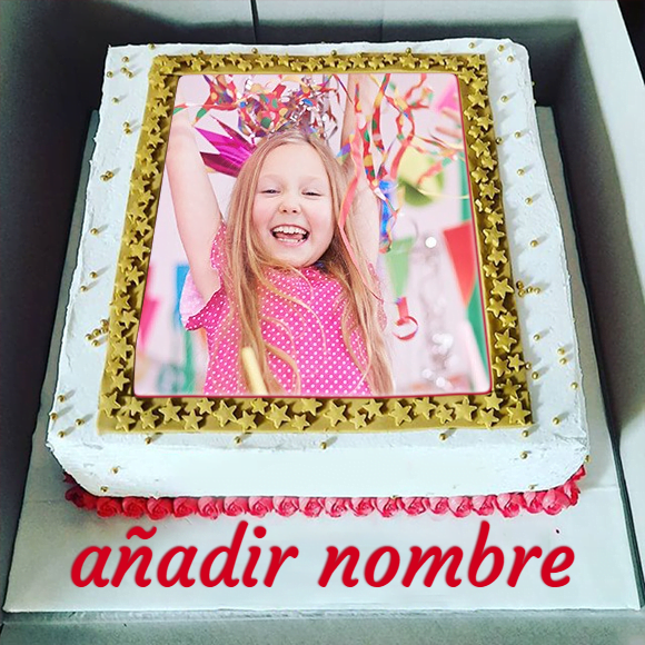 torta texto 31 - Hermosa torta de cumpleaños con nombre y foto