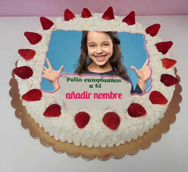 torta texto 4 - Pastel De Cumpleaños De Fresa Con Nombre Y Edición De Fotos