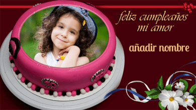 torta texto 6 390x220 - Tarta De Feliz Cumpleaños Con Tu Foto Y Tu Nombre