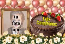 Marco Feliz Cumpleanos con globos y pastel 220x150 - Marco Feliz Cumpleaños con globos y pastel