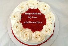 Beautiful Romantic birthday cake with name 220x150 - Hermosa tarta de cumpleaños romántica con nombre