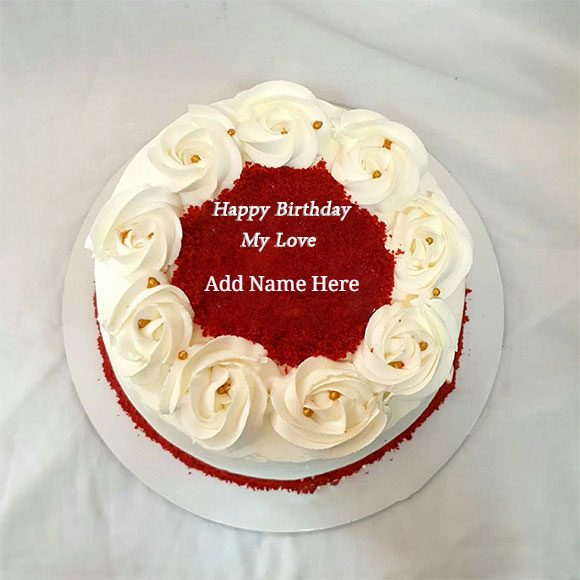 Beautiful Romantic birthday cake with name - Beautiful Romantic birthday cake with name