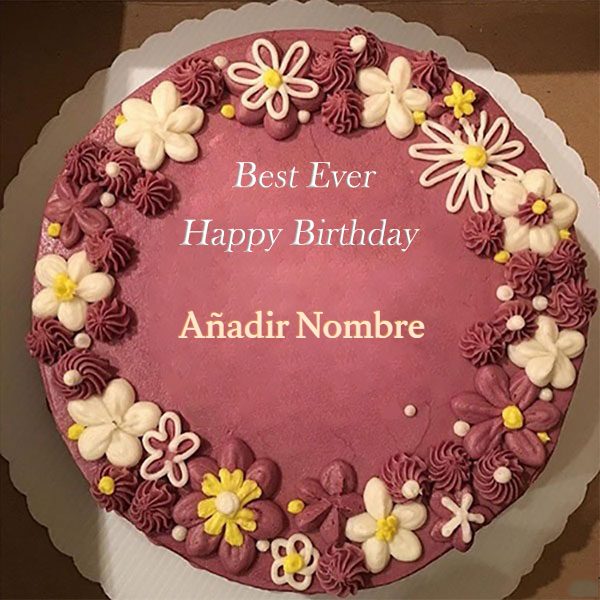 Birthday wishes on Birthday cake with name - Deseos de cumpleaños en el pastel de cumpleaños con nombre