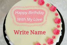 With My Love Birthday Cake With Name 220x150 - How to Write Name on birthday cake Online Free