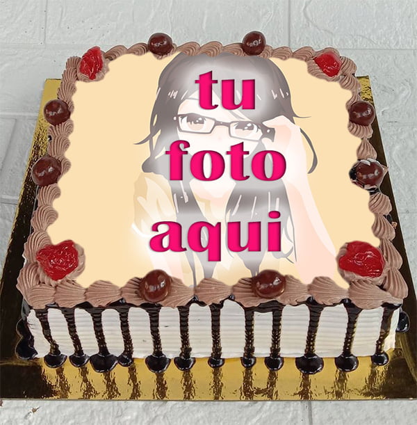 pastel de cumpleanos con foto 100 - Dulce Cumpleaños Pastel De Chocolate Con Foto