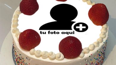 pastel de cumpleanos con foto 103 390x220 - Pastel De Deseos De Cumpleaños De Fresa Fresca Con Edición De Fotos