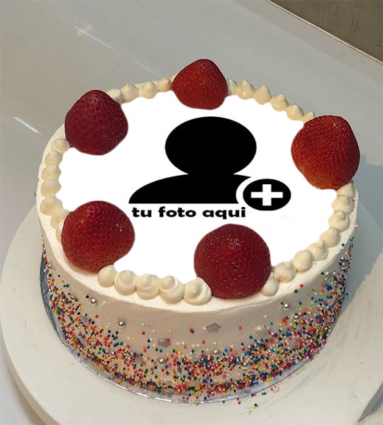 pastel de cumpleanos con foto 103 - Pastel De Deseos De Cumpleaños De Fresa Fresca Con Edición De Fotos