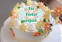 pastel de cumpleanos con foto 105 220x150 - Comparta Plantilla Encantadora De Pastel De Cumpleaños De Flores Coloridas Con Foto