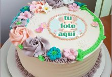 pastel de cumpleanos con foto 127 220x150 - Mejor Pastel De Cumpleaños De Flores Con Edición De Fotos
