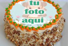 pastel de cumpleanos con foto 130 220x150 - Encantador Pastel De Cumpleaños De Zanahoria Con Marco De Fotos Editar