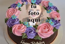 pastel de cumpleanos con foto 133 220x150 - Tarta De Chocolate Para Cumpleaños Con Marcos De Fotos