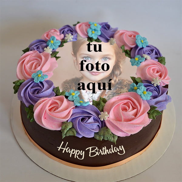 pastel de cumpleanos con foto 133 - Tarta De Chocolate Para Cumpleaños Con Marcos De Fotos