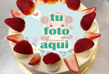 pastel de cumpleanos con foto 65 220x150 - Pastel De Cumpleaños Con Crema De Mantequilla Y Fresas Con Foto
