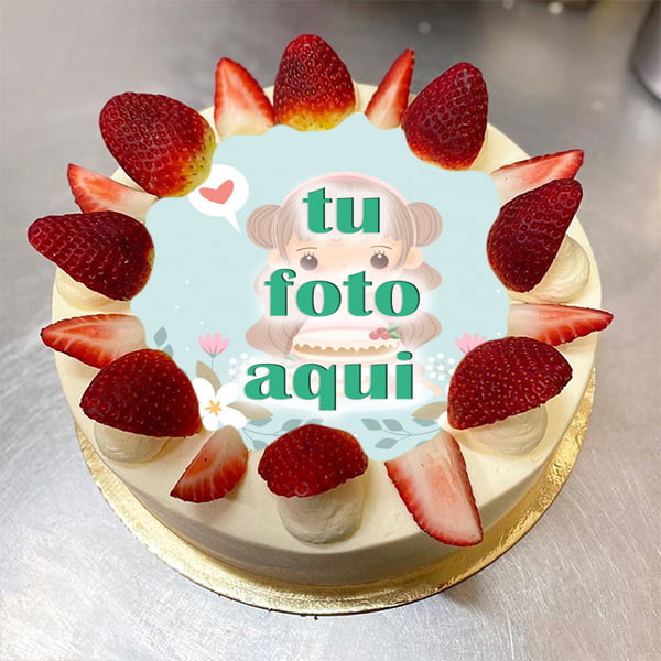 pastel de cumpleanos con foto 65 - Pastel De Cumpleaños Con Crema De Mantequilla Y Fresas Con Foto