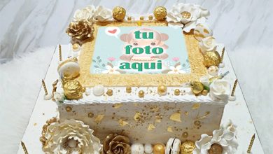 pastel de cumpleanos con foto 68 390x220 - Lujoso Pastel De Cumpleaños Chapado En Oro Con Fotos