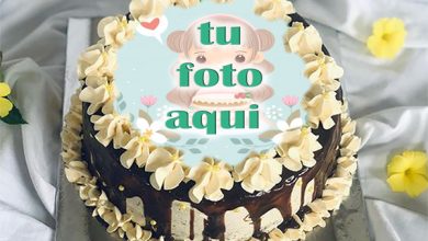 pastel de cumpleanos con foto 84 390x220 - Torta De Deseos De Cumpleaños Con Crema De Chocolate Con Edición De Fotos
