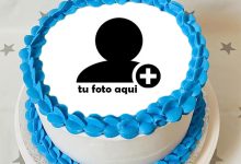 pastel de cumpleanos con foto 86 220x150 - Pastel De Cumpleaños Con Borde Azul Con Edición De Fotos