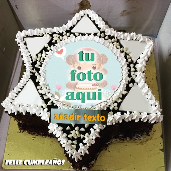 pastel de cumpleanos con texto 15 1 - Pastel de deseos de cumpleaños de estrella con nombre y edición de fotos