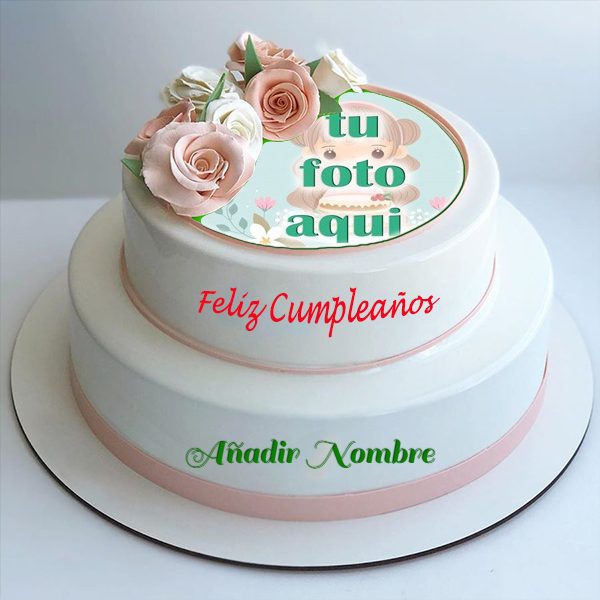 pastel de cumpleanos con texto 22 1 - Pastel De Cumpleaños Con Sabor A Vainilla Con Nombre Y Foto